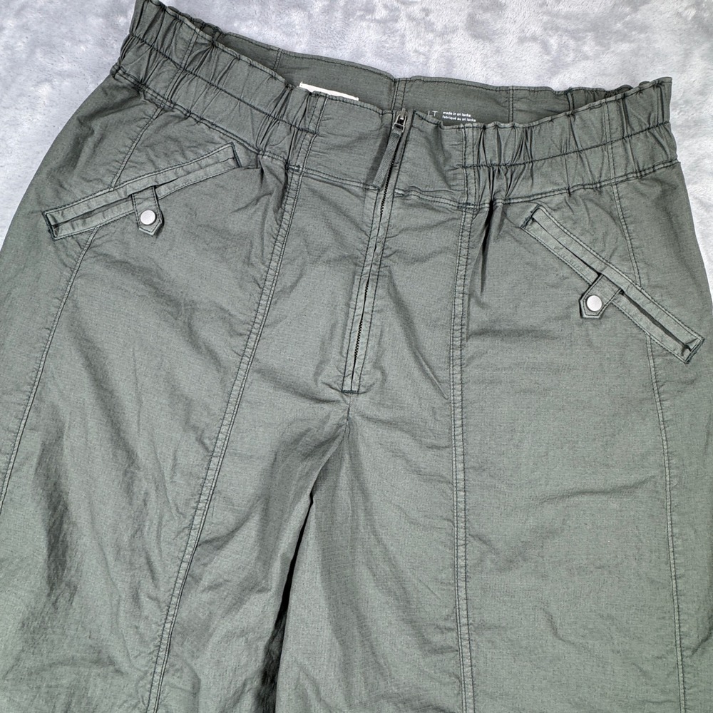 ANTHROPOLOGIE PILCRO Parachute Pants Women LT Olive Green Cotton Cropped Utility